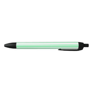 Pastel green and white candy stripes pen