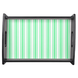 Pastel green and white candy stripes serving tray