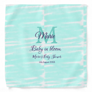 Pastel green baby in bloom monogram baby shower te bandana
