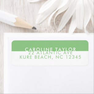 Pastel Green Band Simple Girly Custom Name Label