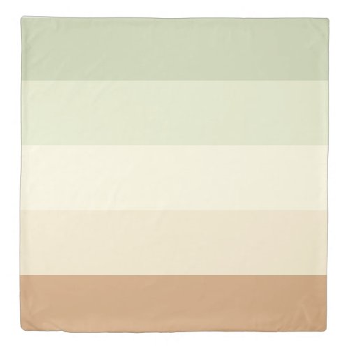 Pastel Green Beige Light Stripe Palette Modern Duvet Cover