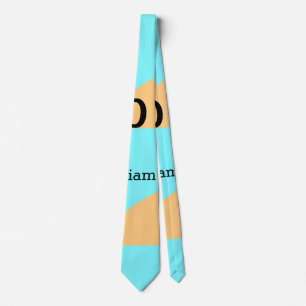 Pastel green blue add name monogram letter title neck tie