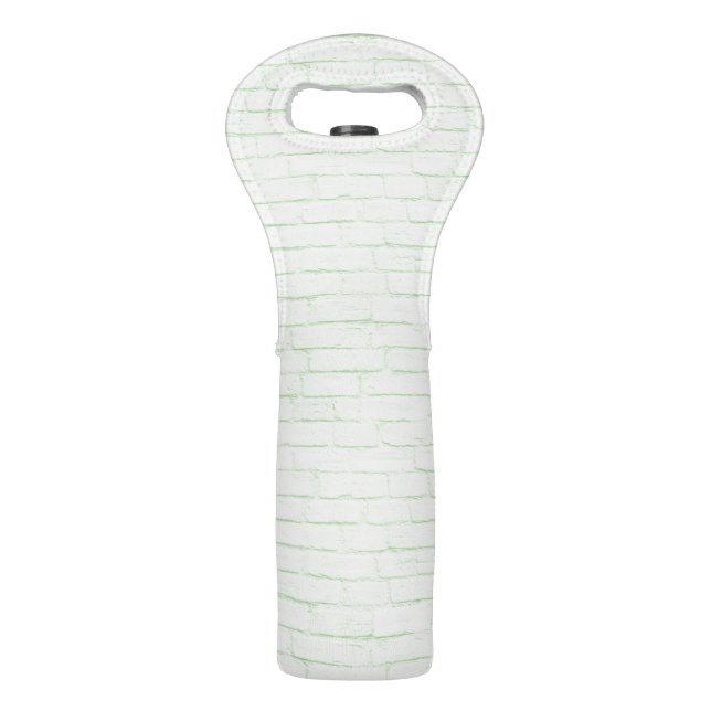 PASTEL GREEN BRICK WALL LOOK PATTERN WINE BAG (Front)