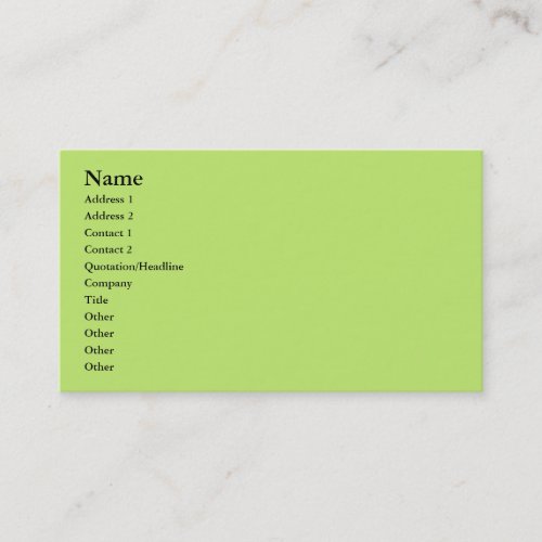 pastel green business card
