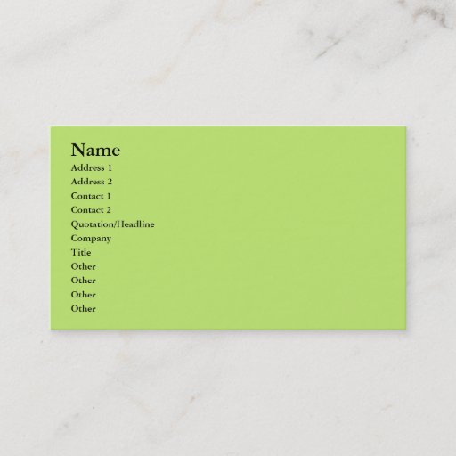 Customizable pastel green business card