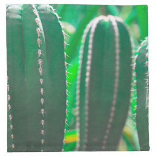 Pastel Green cactus plant leaves Cloth Napkin