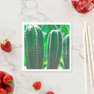 Pastel Green cactus plant leaves pastel Napkins