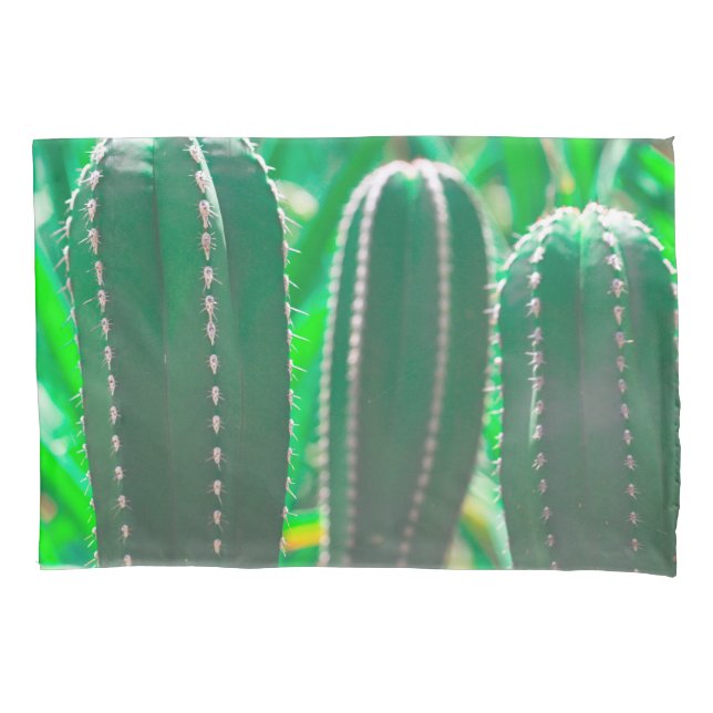 Pastel Green cactus plant leaves Pillow Case (Front)