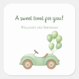 Pastel Green Car & Balloon Sticker