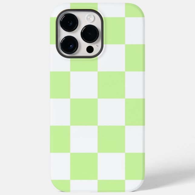 Pastel Green Checkered Gingham Pattern Case-Mate iPhone Case (Back)