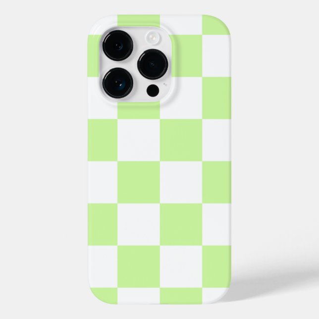 Pastel Green Checkered Gingham Pattern Case-Mate iPhone Case (Back)