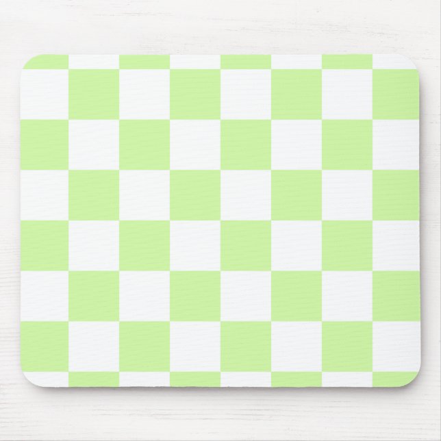 Pastel Green Checkered Gingham Pattern Mouse Pad (Front)