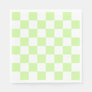 Pastel Green Checkered Gingham Pattern Napkins