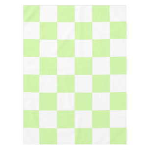 Pastel Green Checkered Gingham Pattern Tablecloth