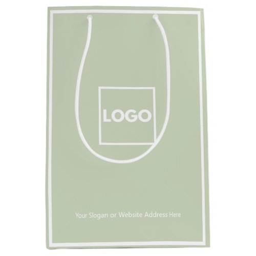 Pastel Green Corporate Logo Company Medium Gift Bag