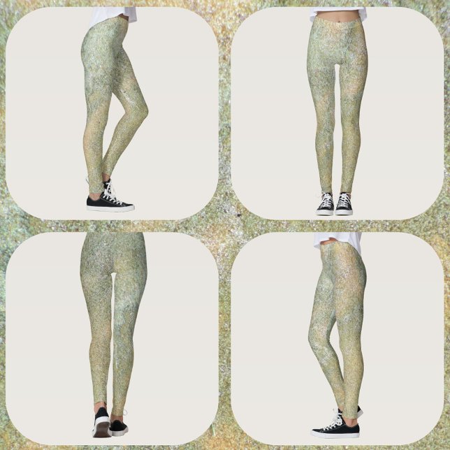 Pastel Green Cream Beige Natural Sandstone Leggings (Creator Uploaded)