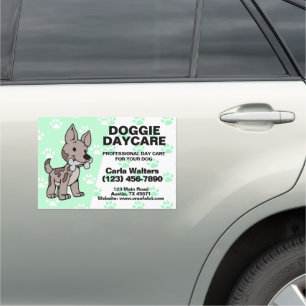 Pastel Green Doggie Day Care Auto Magnet