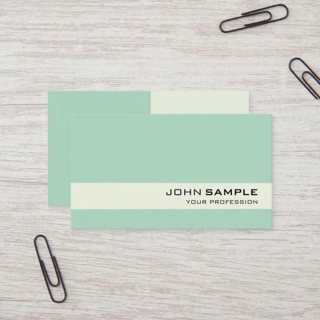 Pastel Green Elegant Modern Professional Simple Business Card (Front/Back In Situ)