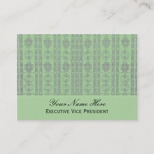 Pastel Green Elegant Pattern Business Card Templates