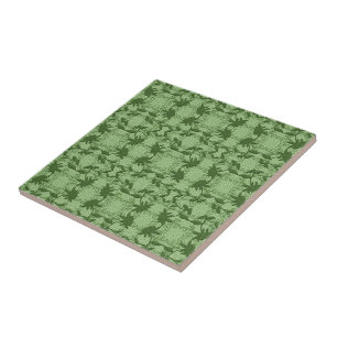 Pastel Green Floral Lace Pattern Trivet