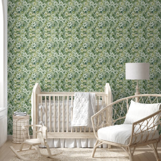 Pastel green floral pattern wallpaper wallpaper