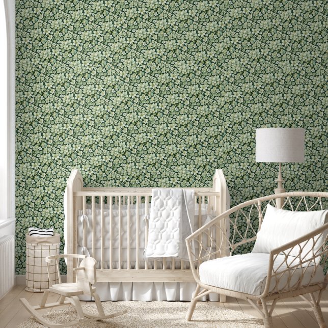 Pastel Green Floral Wallpaper Wallpaper (Kids)
