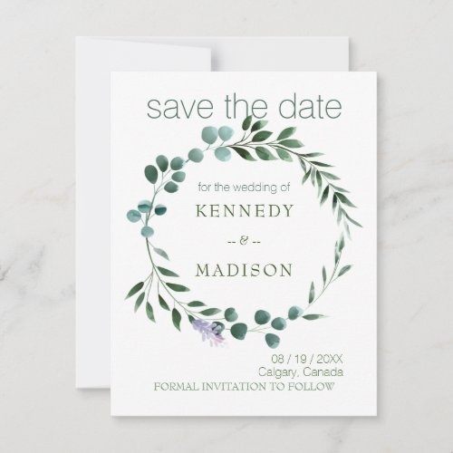 Pastel Green Floral Wedding Invitation