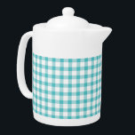 Pastel Green Gingham Check Pattern Teapot<br><div class="desc">Pastel Green Gingham Check Pattern</div>