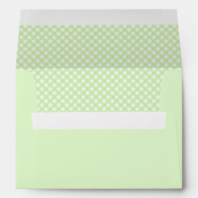 Pastel Green Gingham Pattern Envelopes (Back (Bottom))