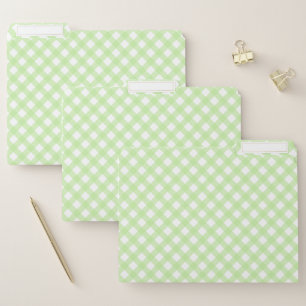 Pastel Green Gingham Pattern File Folder