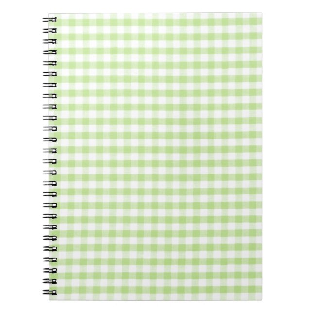 Pastel Green Gingham pattern Notebook (Front)