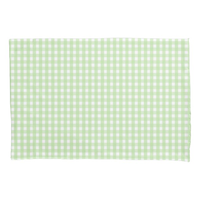 Pastel Green Gingham Pattern Pillow Case (Front)