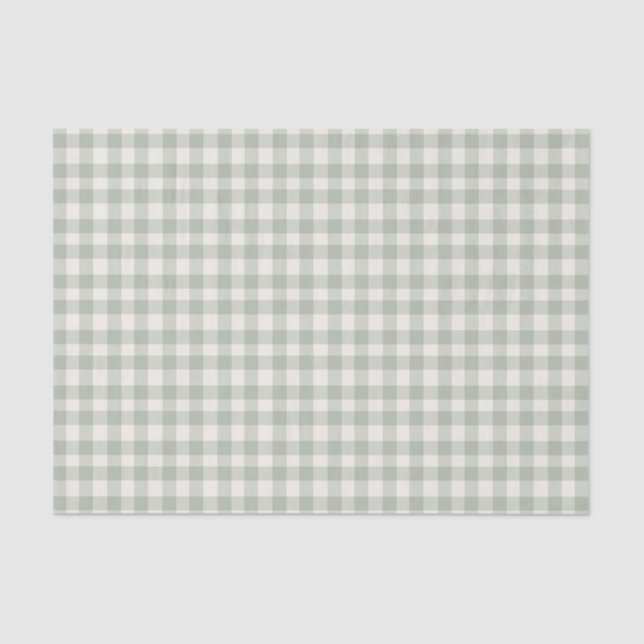 Pastel green gingham pattern tissue paper (Front)