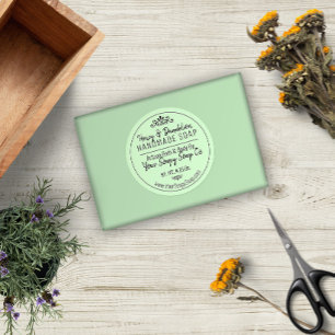 Pastel Green Hand-Lettered Typography Soap Classic Round Sticker