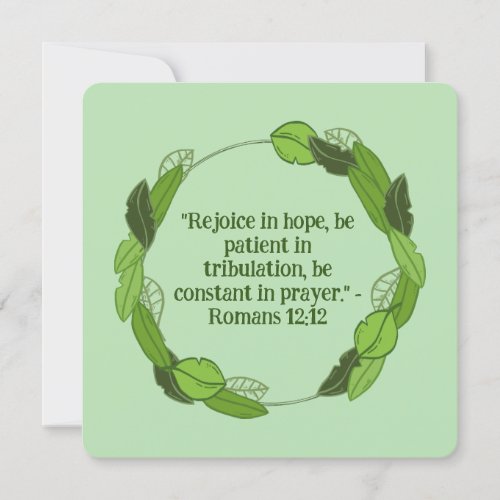 Pastel Green Leaf Floral Wreath Religious Blank