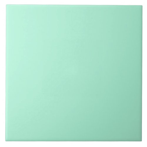Pastel Green Mint Solid Color Minimalist Ceramic Tile