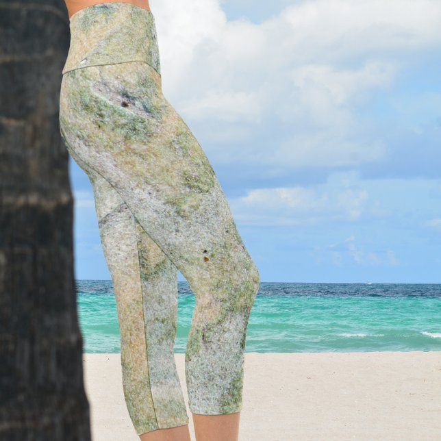Pastel Green Multi Color Sandstone Capri Leggings (Creator Uploaded)