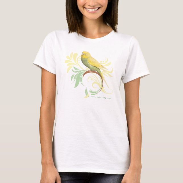 Pastel Green Parakeet T-Shirt (Front)