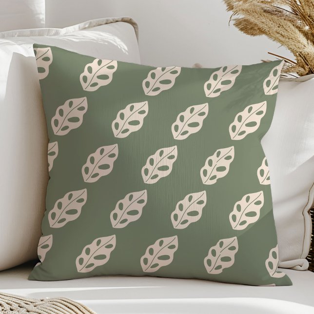 Pastel Green Pillow Groovy 70s Floral Accent (Pastel Green Pillow Groovy 70s Floral Accent)