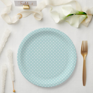 Pastel Green Polkadot Baby Shower Paper Plates