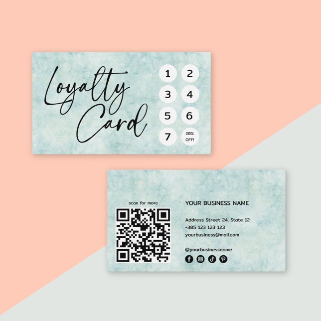 Pastel Green QR Code Loyalty Card  (Creator Uploaded)