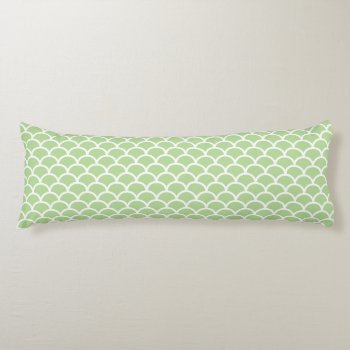 Pastel Green Scallop Pattern Body Pillow by OrganicSaturation at Zazzle