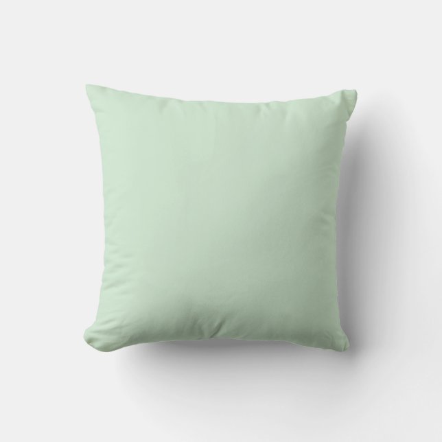 Pastel Green Solid Color Boho Chic Throw Pillow (Front)