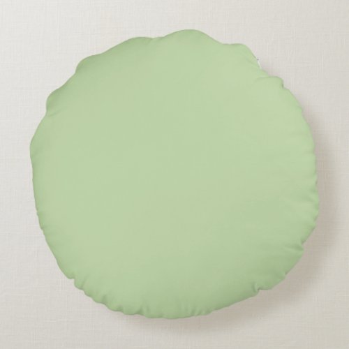 Pastel Green Solid Color Pairs Aloe Gel 058_83_18 Round Pillow