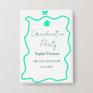 pastel green spanish border bow graduation party button