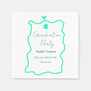 pastel green spanish border bow graduation party napkins