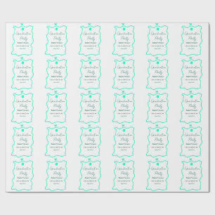 pastel green spanish border bow graduation party wrapping paper