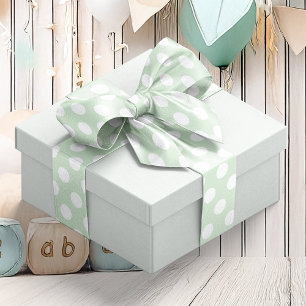 Pastel Green Spotted Satin Ribbon