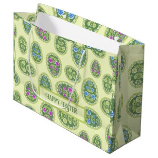 Pastel Green Spring and Traditional Easter Eggs 