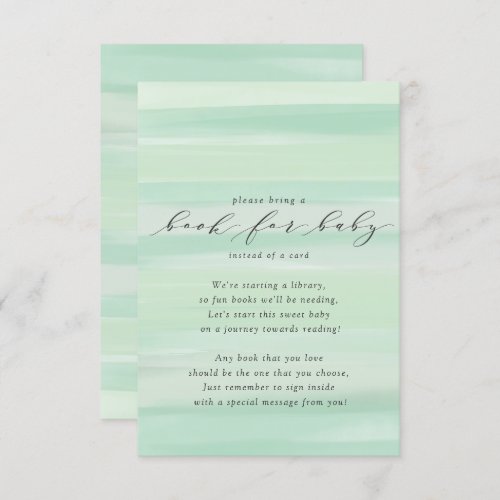 Pastel Green Stripes Book for Baby Card